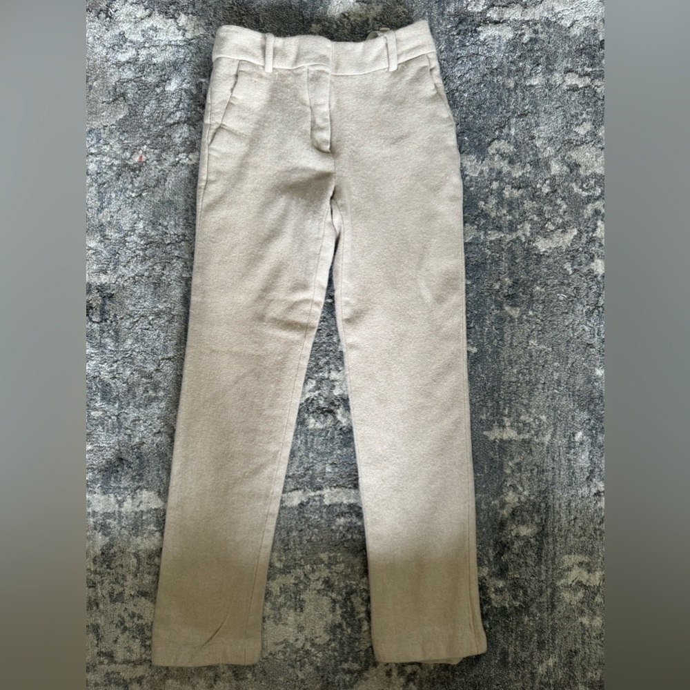 Babaton Beige 100% Wool Trousers